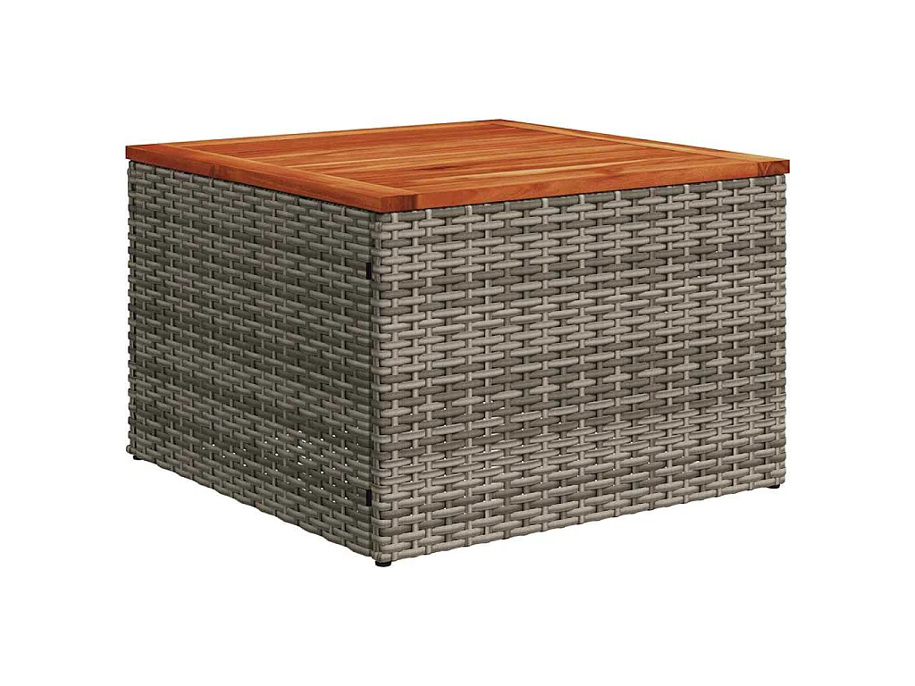 8 pcs conjunto sofás p/ jardim c/ almofadões vime PE cinzento
