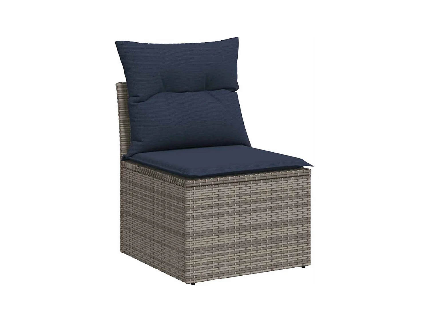 Salon de jardin 8 pcs avec coussins gris résine tressée