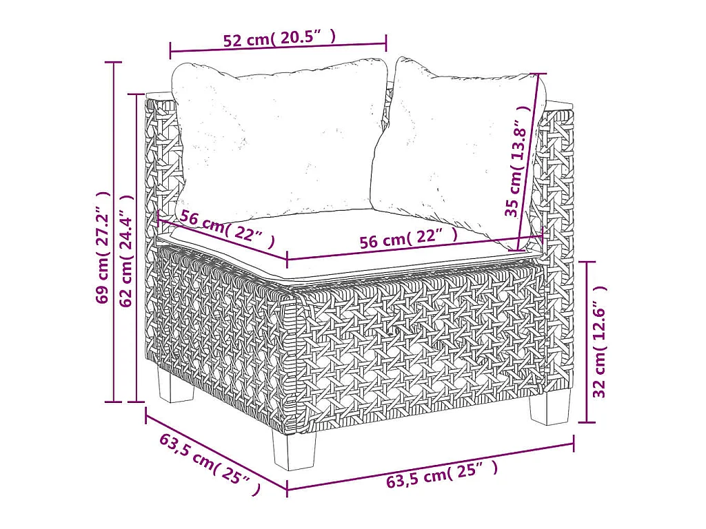 Set Divano da Giardino 5 pz con Cuscini Beige in Polyrattan