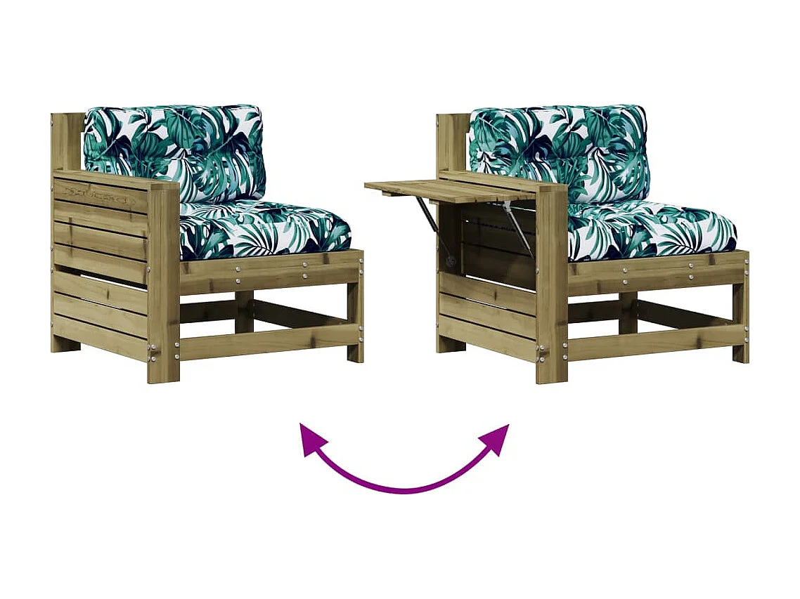 8 pcs conjunto lounge de jardim c/ almofadões pinho impregnado