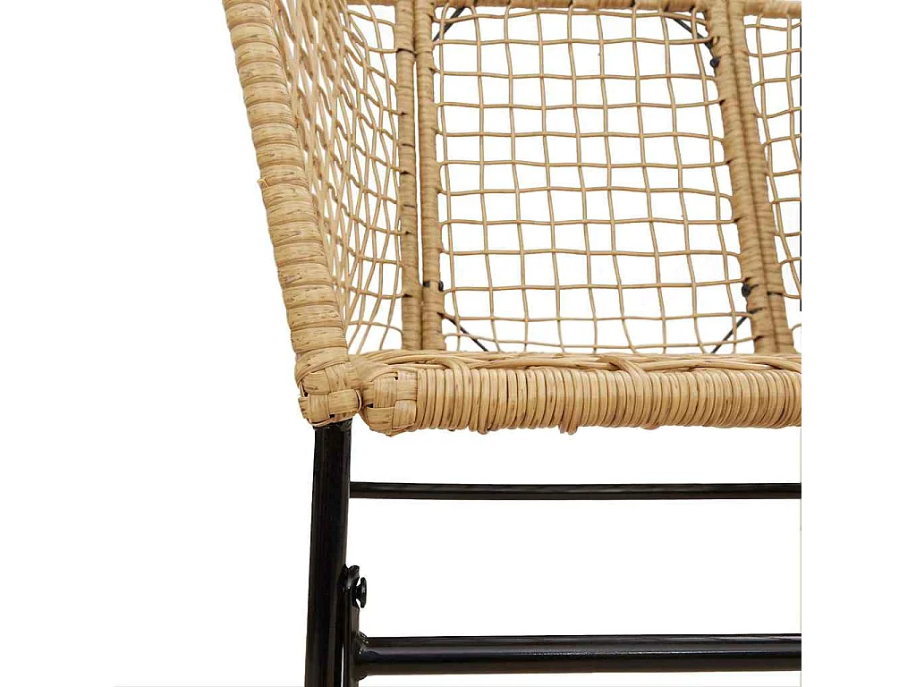 Set Pranzo da Giardino 7pz Marrone Polyrattan Vetro