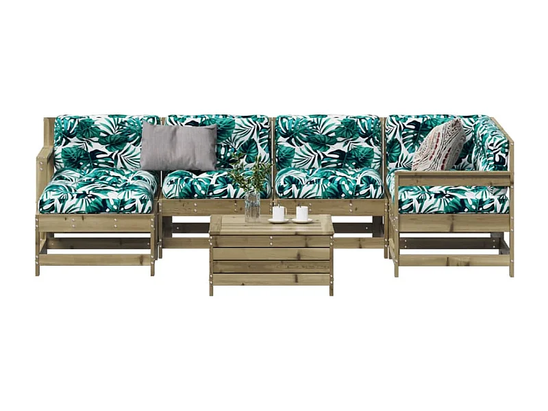 7-tlg. Garten-Lounge-Set mit Kissen Imprägniertes Kiefernholz