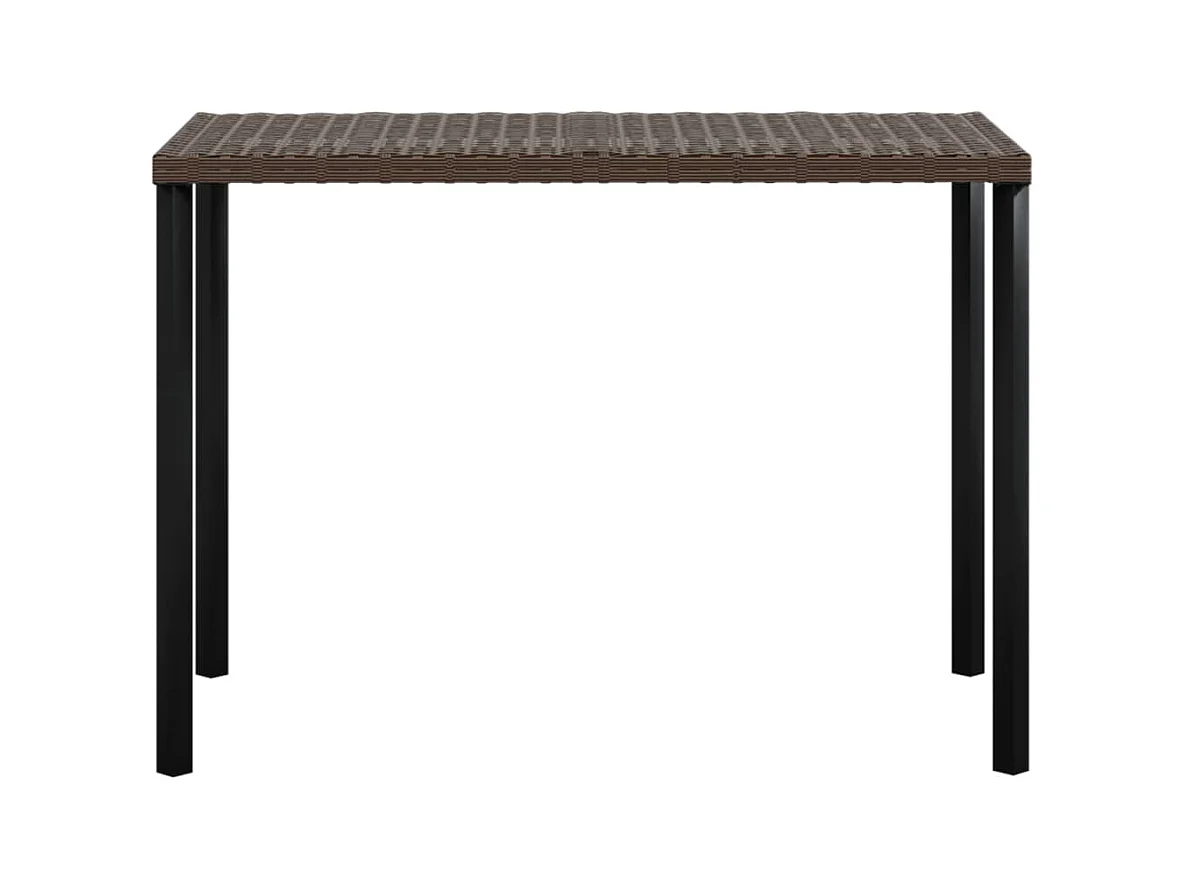 Set de sofás forma de L 5 pzas cojines ratán sintético marrón