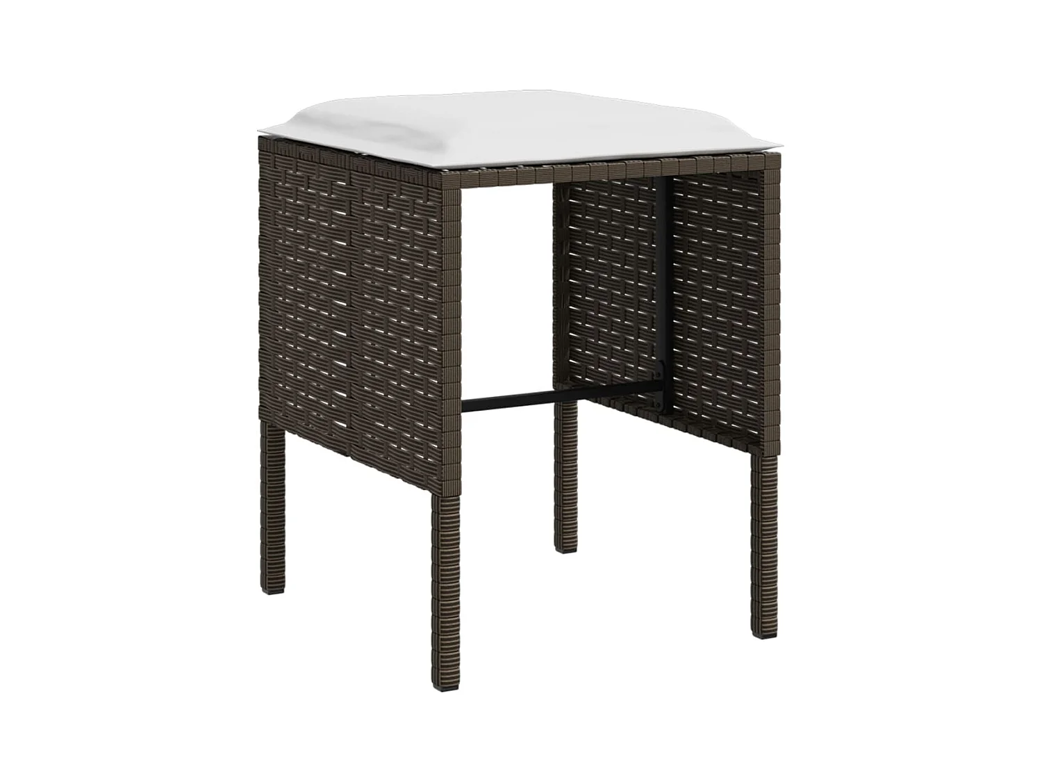 Set de sofás forma de L 5 pzas cojines ratán sintético marrón