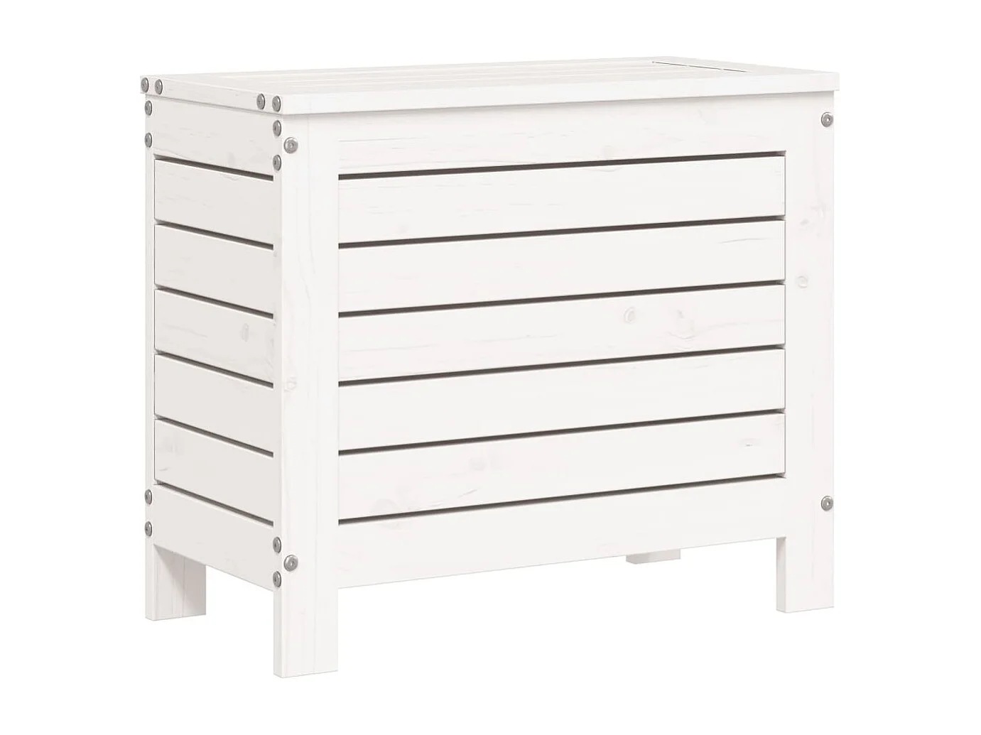 Set Divani da Giardino 7 pz Bianco in Legno Massello di Pino