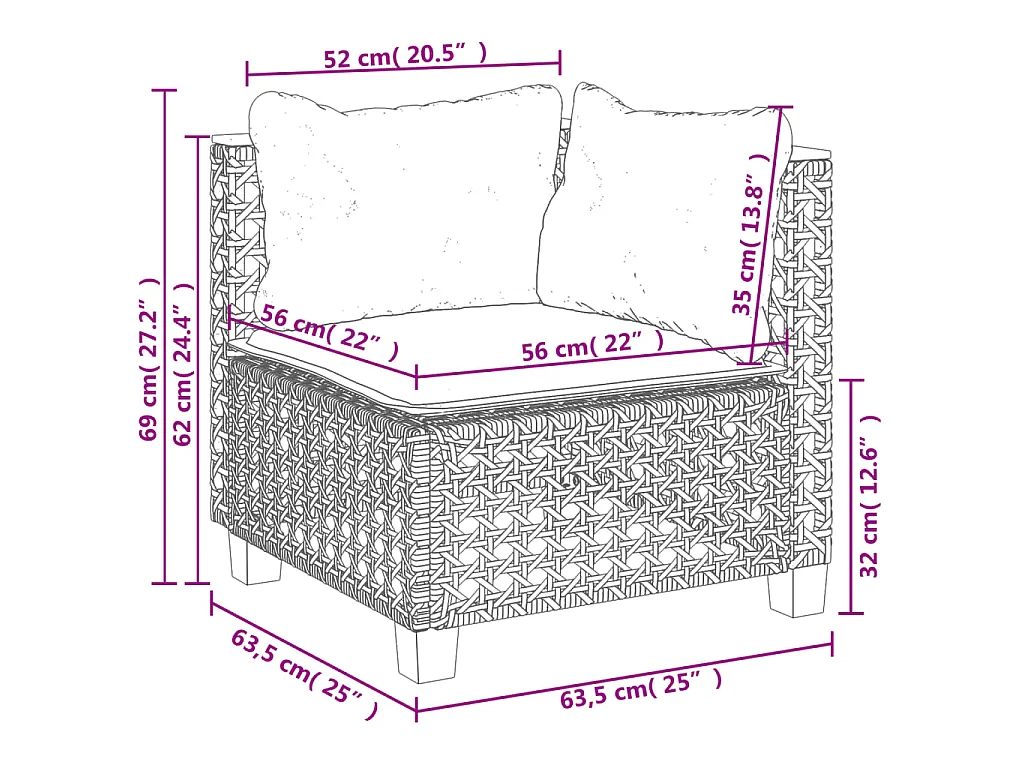 Set Divani da Giardino 9 pz con Cuscini Nero in Polyrattan
