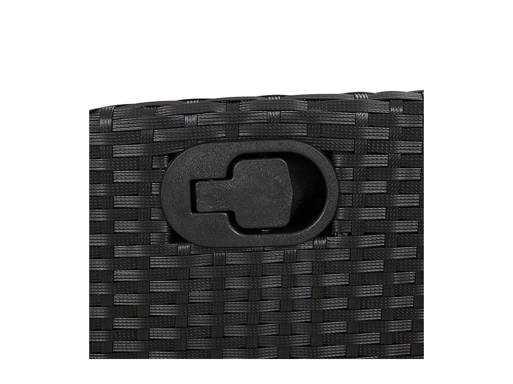 Set da Pranzo da Giardino 5 pz Nero con Cuscini in Polyrattan