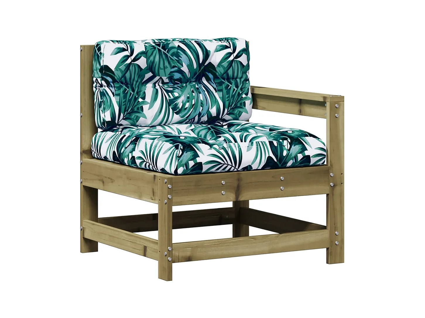 Salon de jardin 3 pcs avec coussins bois de pin imprégné