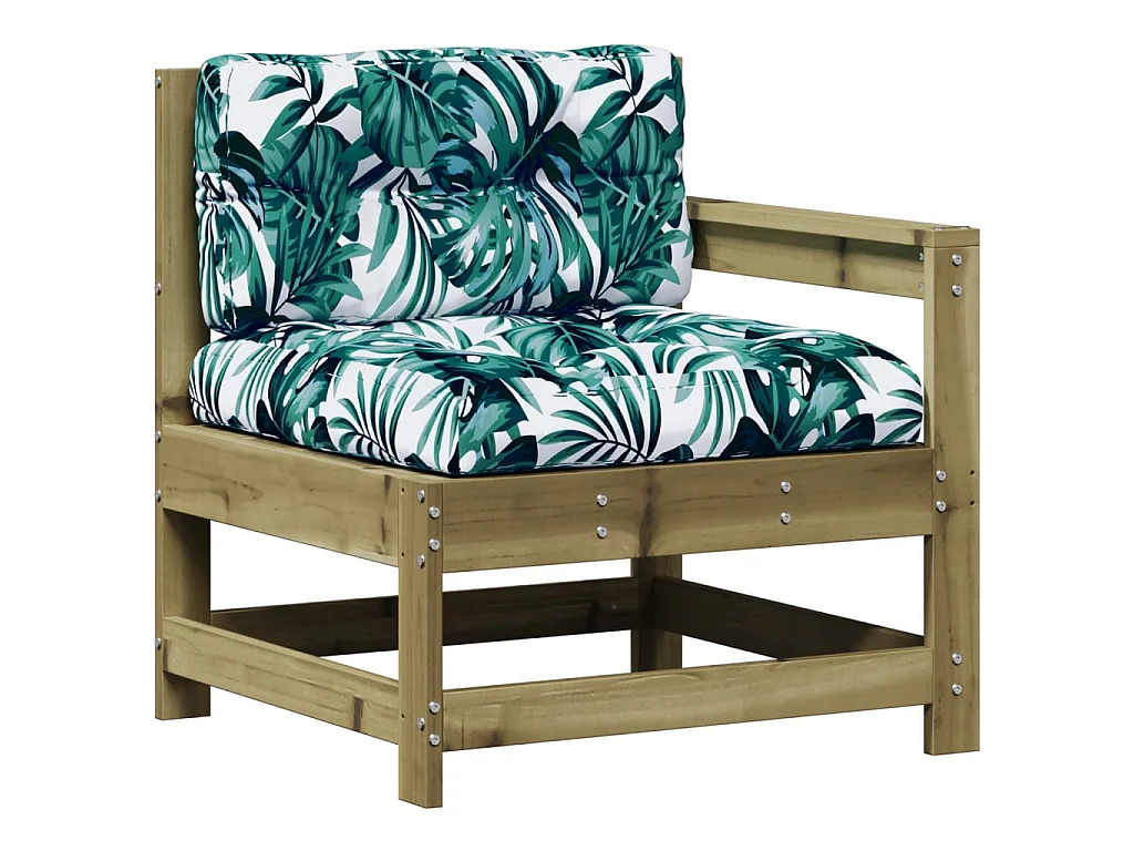 Salon de jardin 3 pcs avec coussins bois de pin imprégné