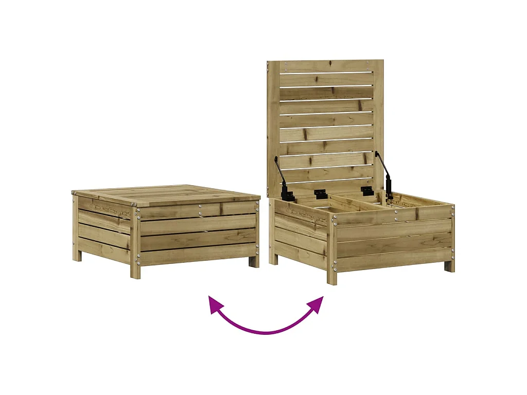 Salon de jardin 3 pcs avec coussins bois de pin imprégné