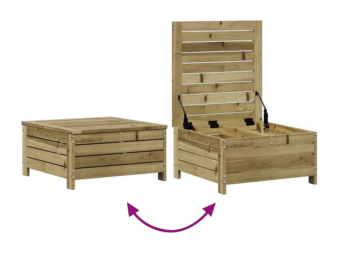 Salon de jardin 5 pcs avec coussins bois de pin imprégné