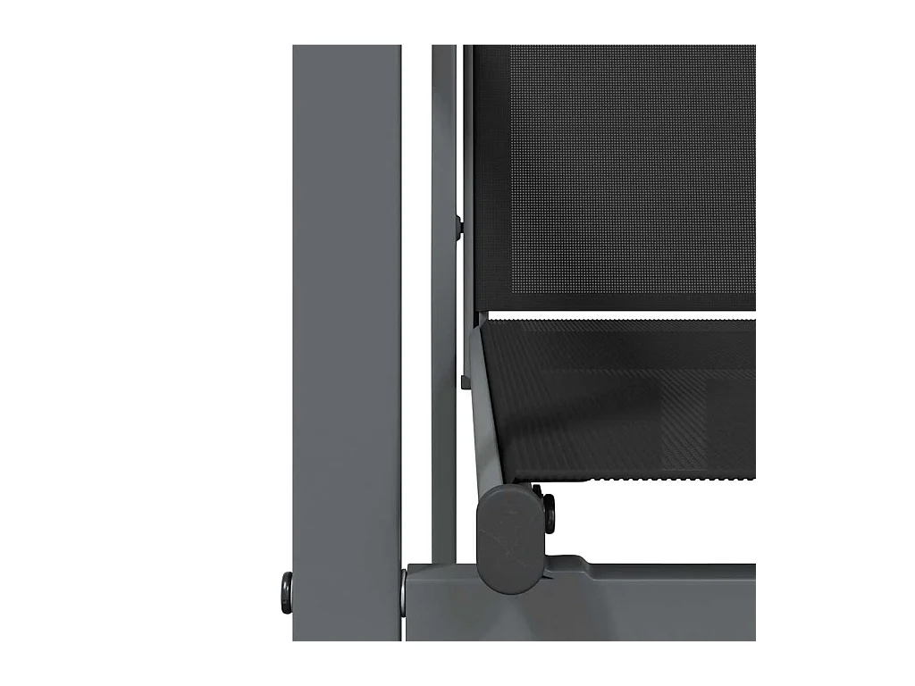 5-tlg. Garten-Essgruppe Schwarz Textilene und Stahl