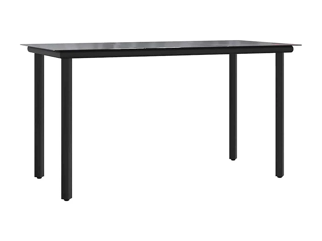 Ensemble à manger de jardin 5 pcs noir textilène et acier