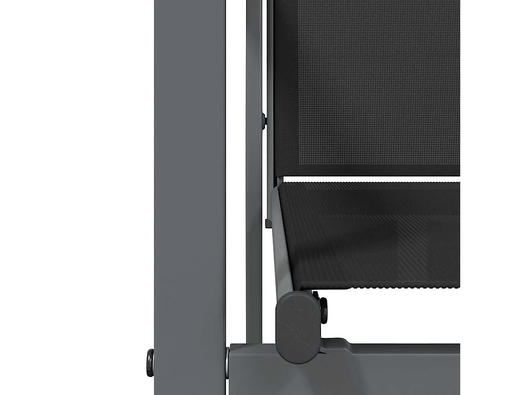 Ensemble à manger de jardin 5 pcs noir textilène et acier