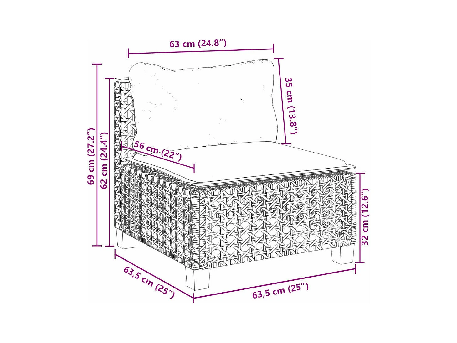 11-tlg. Garten-Sofagarnitur mit Kissen Beige Poly Rattan