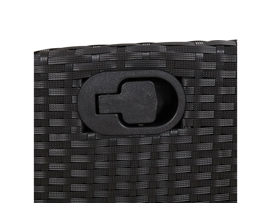 Ensemble à manger de jardin 9pcs coussins noir résine tressée