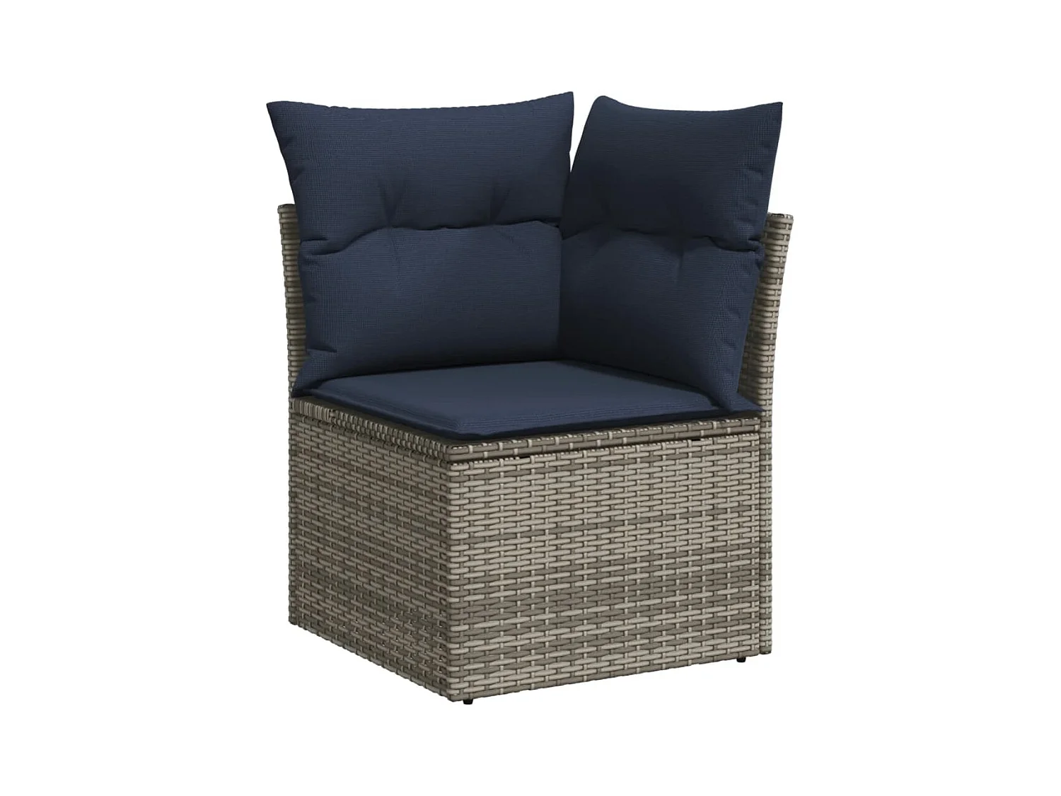 6-tlg. Garten-Sofagarnitur mit Kissen Grau Poly Rattan