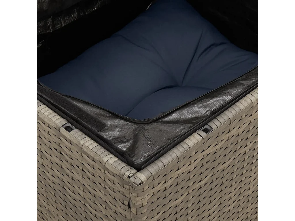 Salon de jardin 6 pcs avec coussins gris résine tressée