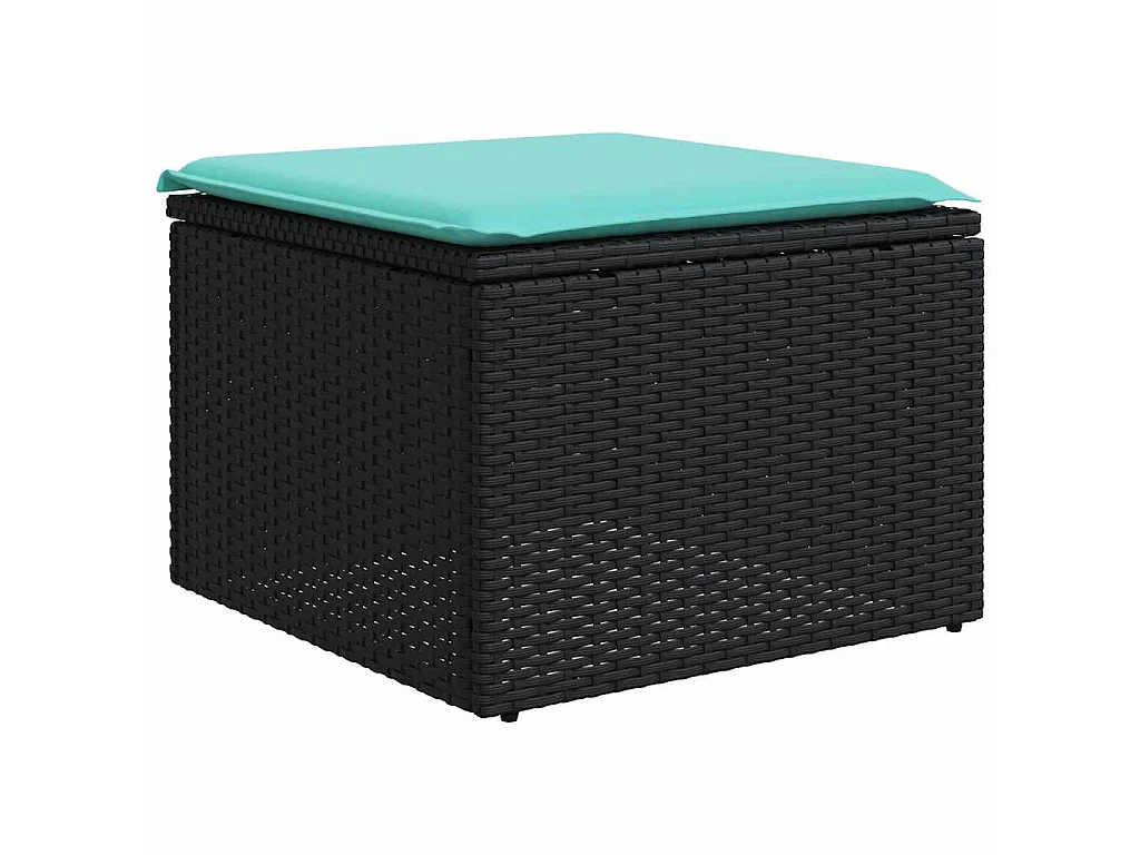 Set sofás jardín y cojines 2 pzas ratán sintético acacia negro