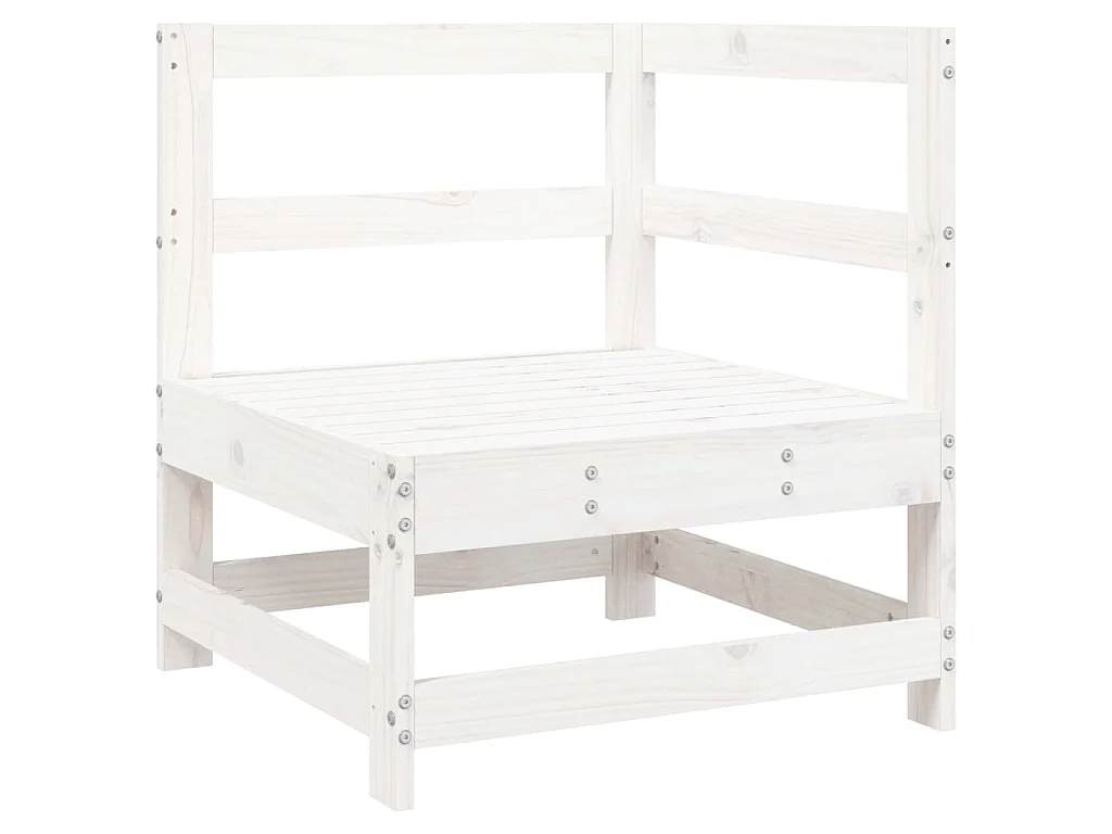 Set Divani da Giardino 8 pz in Legno Massello di Pino Bianco