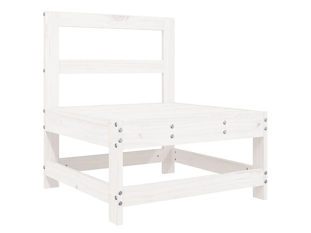 Set Divani da Giardino 8 pz in Legno Massello di Pino Bianco