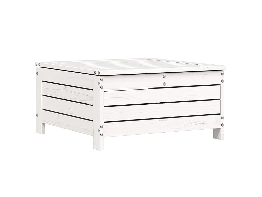 Set Divani da Giardino 8 pz in Legno Massello di Pino Bianco