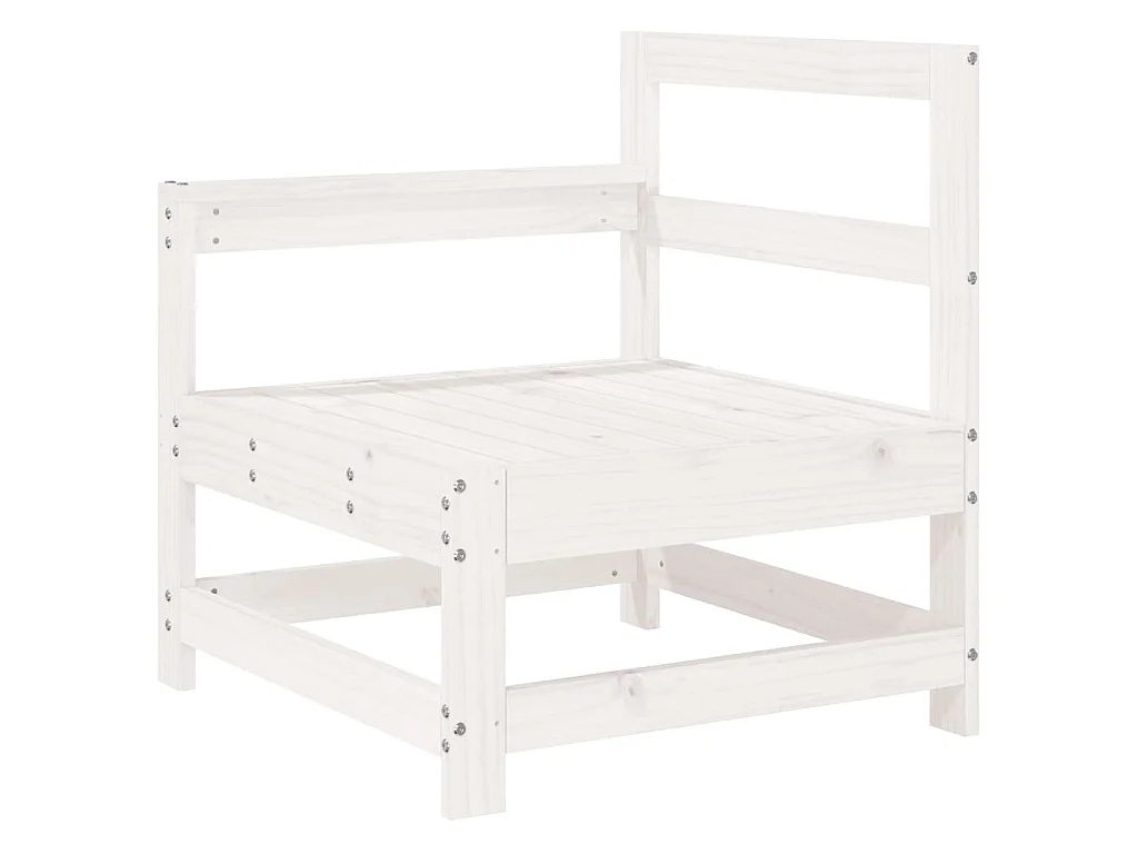 Set Divani da Giardino 8 pz in Legno Massello di Pino Bianco