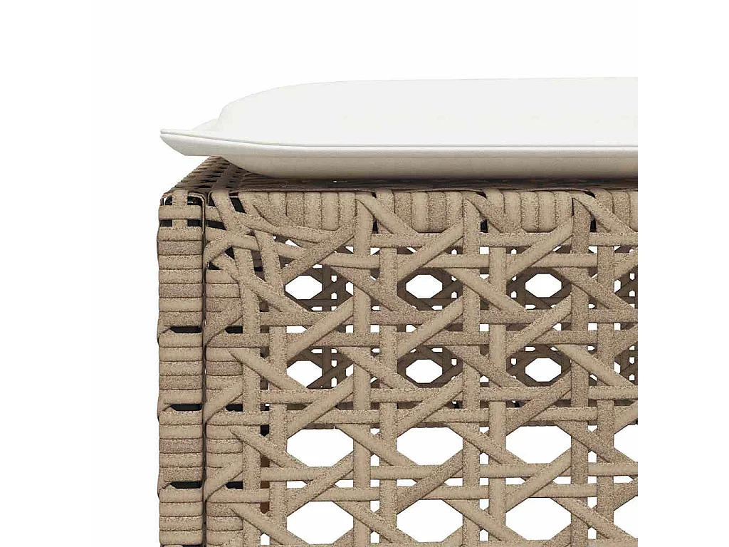 7-tlg. Garten-Sofagarnitur mit Kissen Beige Poly Rattan