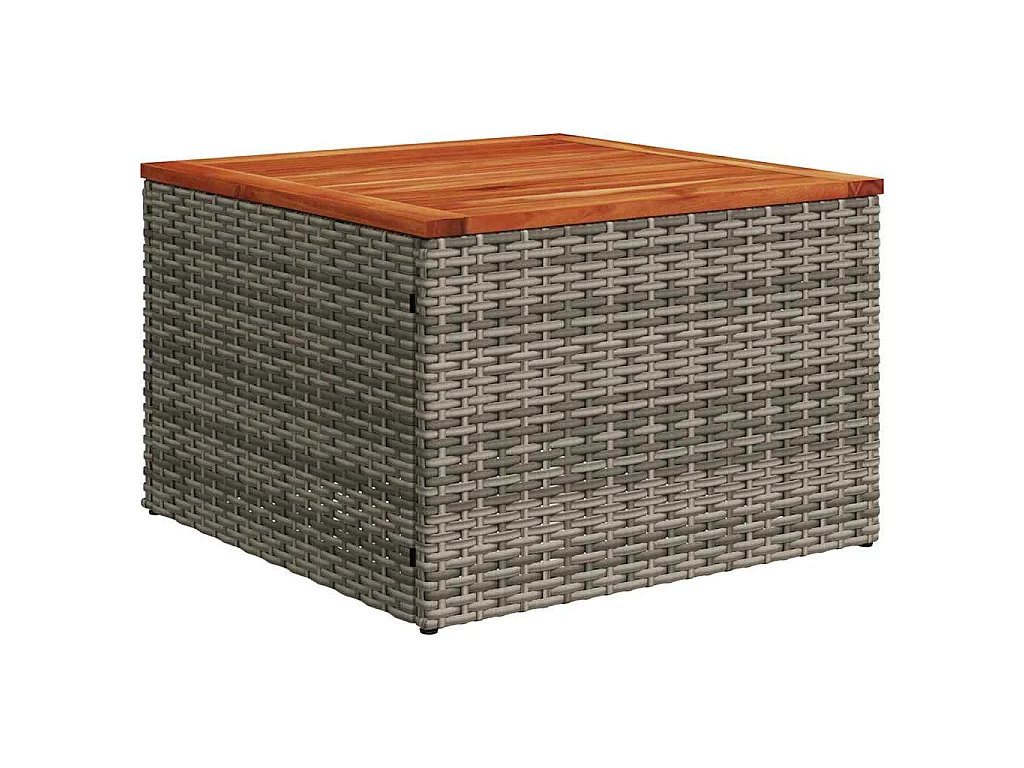 11 pcs conjunto sofás de jardim c/ almofadões vime PE cinzento