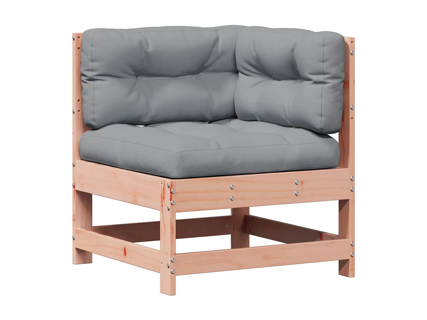 7 pcs conj. lounge jardim com almofadões madeira douglas maciça