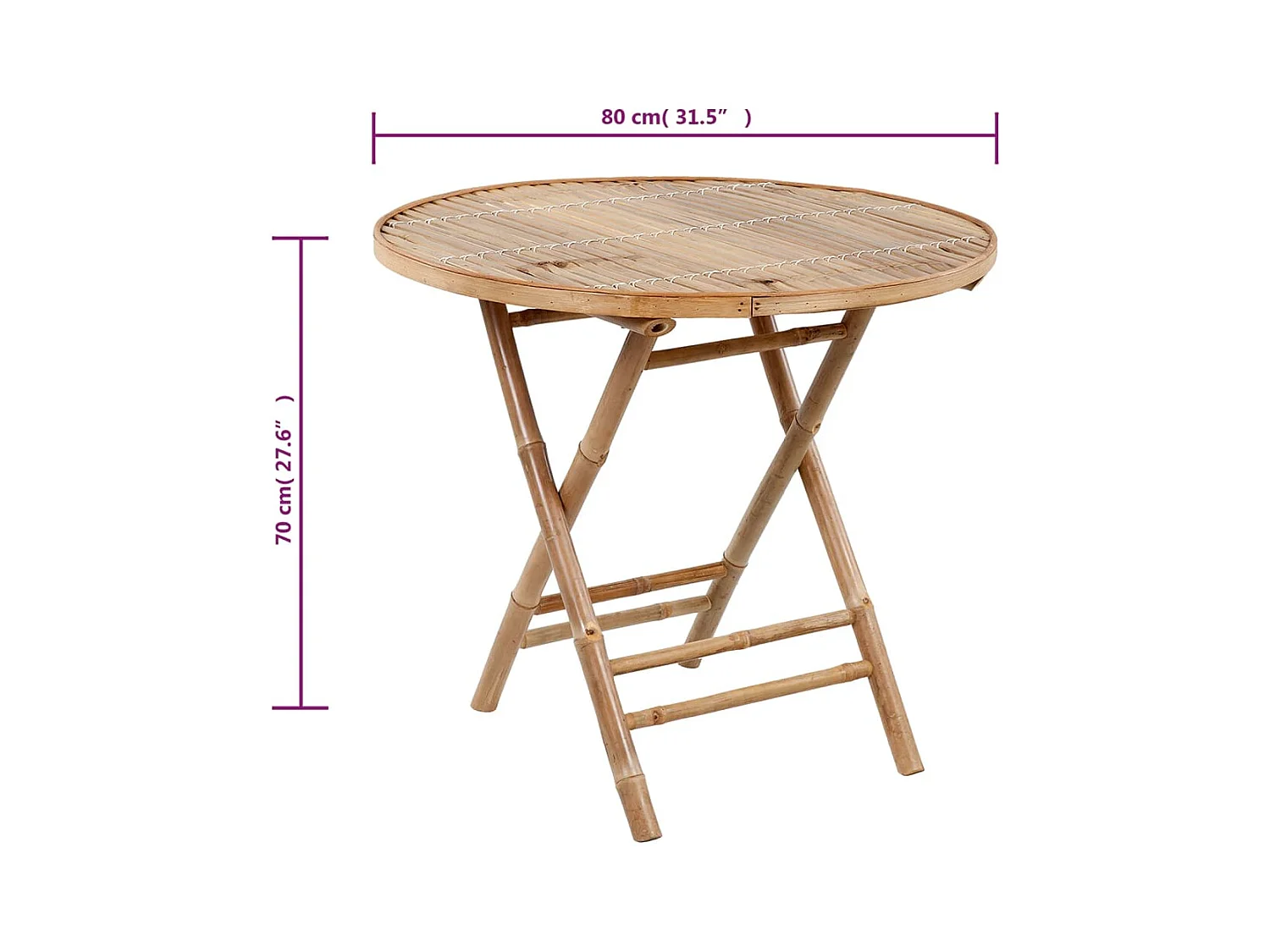 5-delige Tuinset inklapbaar met kussens bamboe