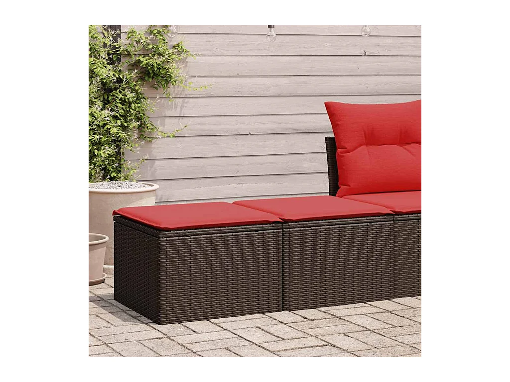 2-tlg. Garten-Sofagarnitur mit Kissen Braun Poly Rattan Akazie