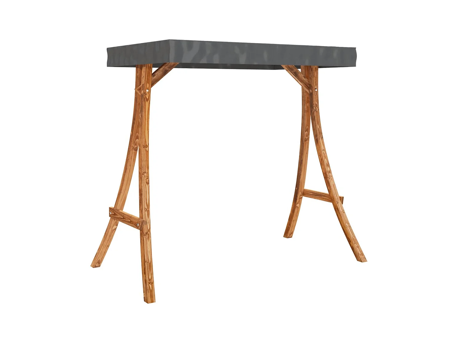 Tumbona columpio con toldo madera maciza abeto acabado de teca