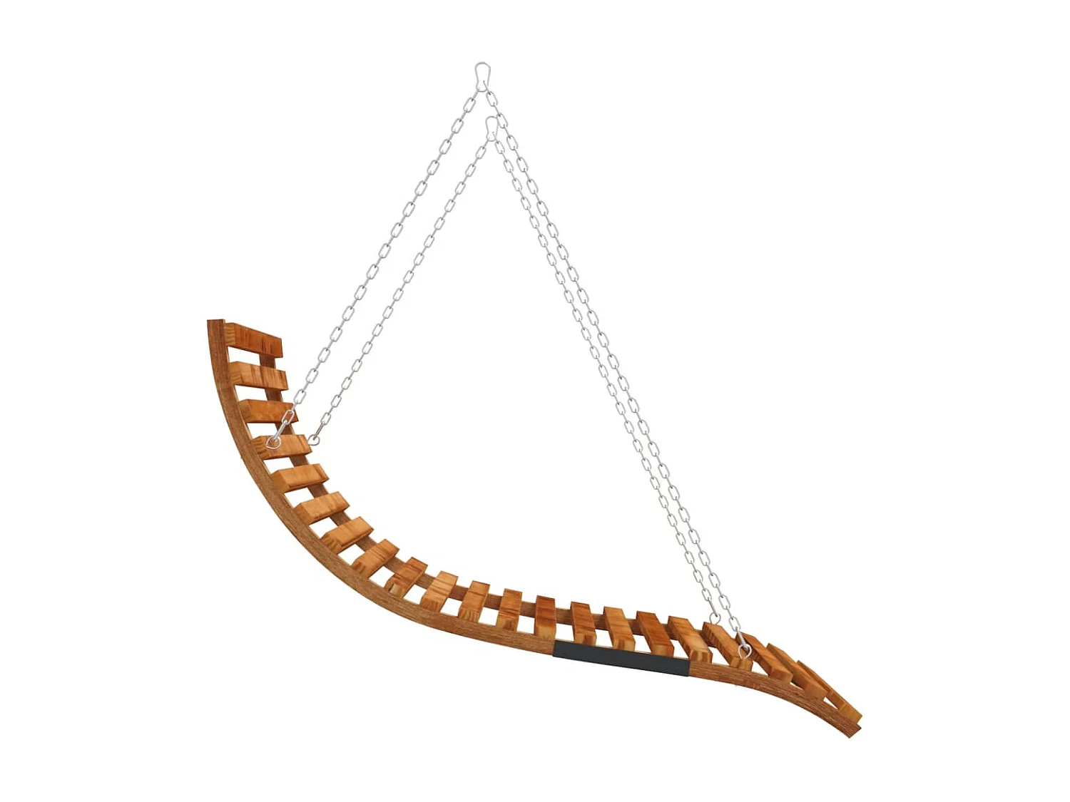 Hollywoodschaukel mit Dach Massivholz Fichte mit Teak-Finish