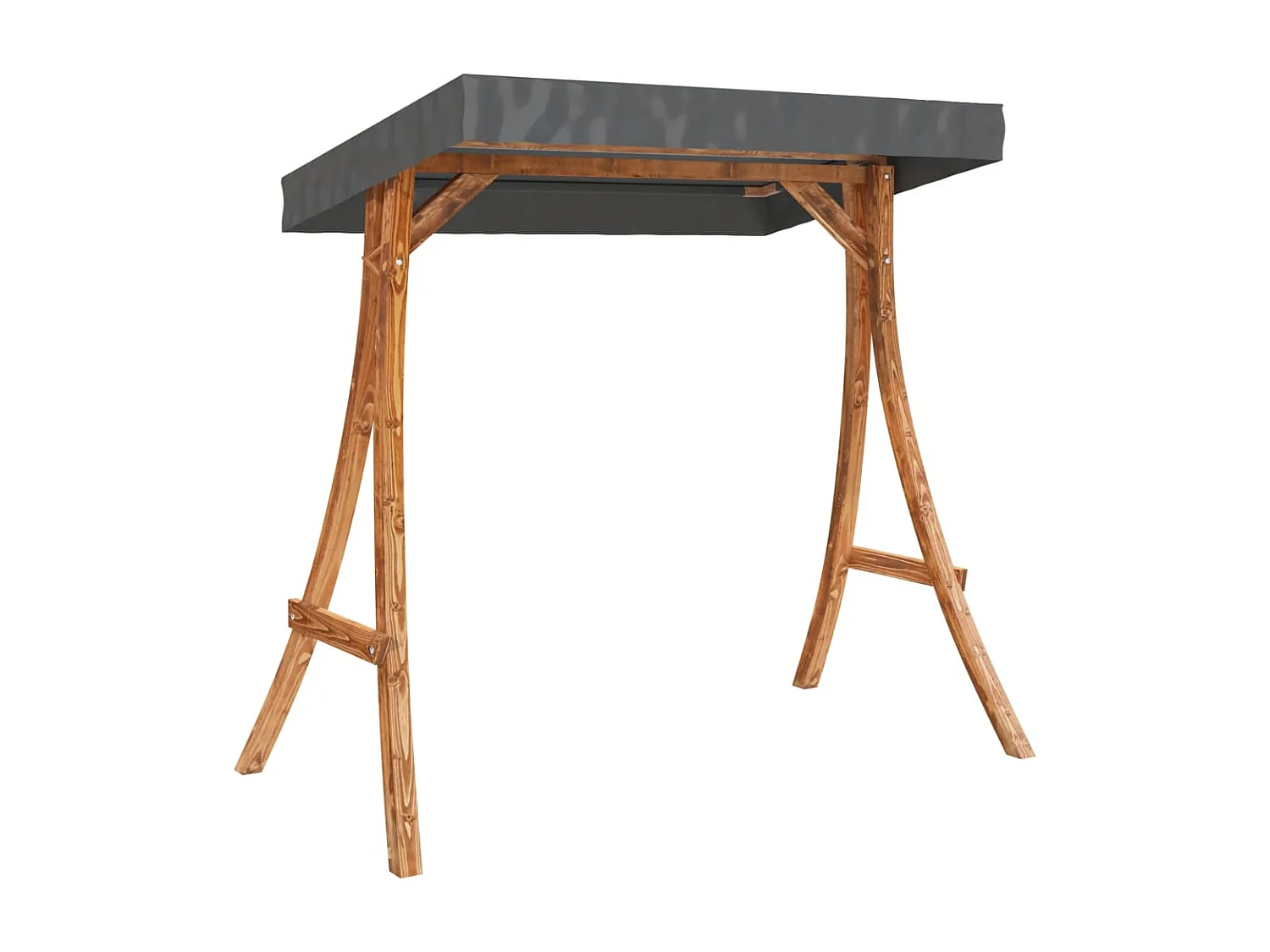 Hollywoodschaukel mit Dach Massivholz Fichte mit Teak-Finish