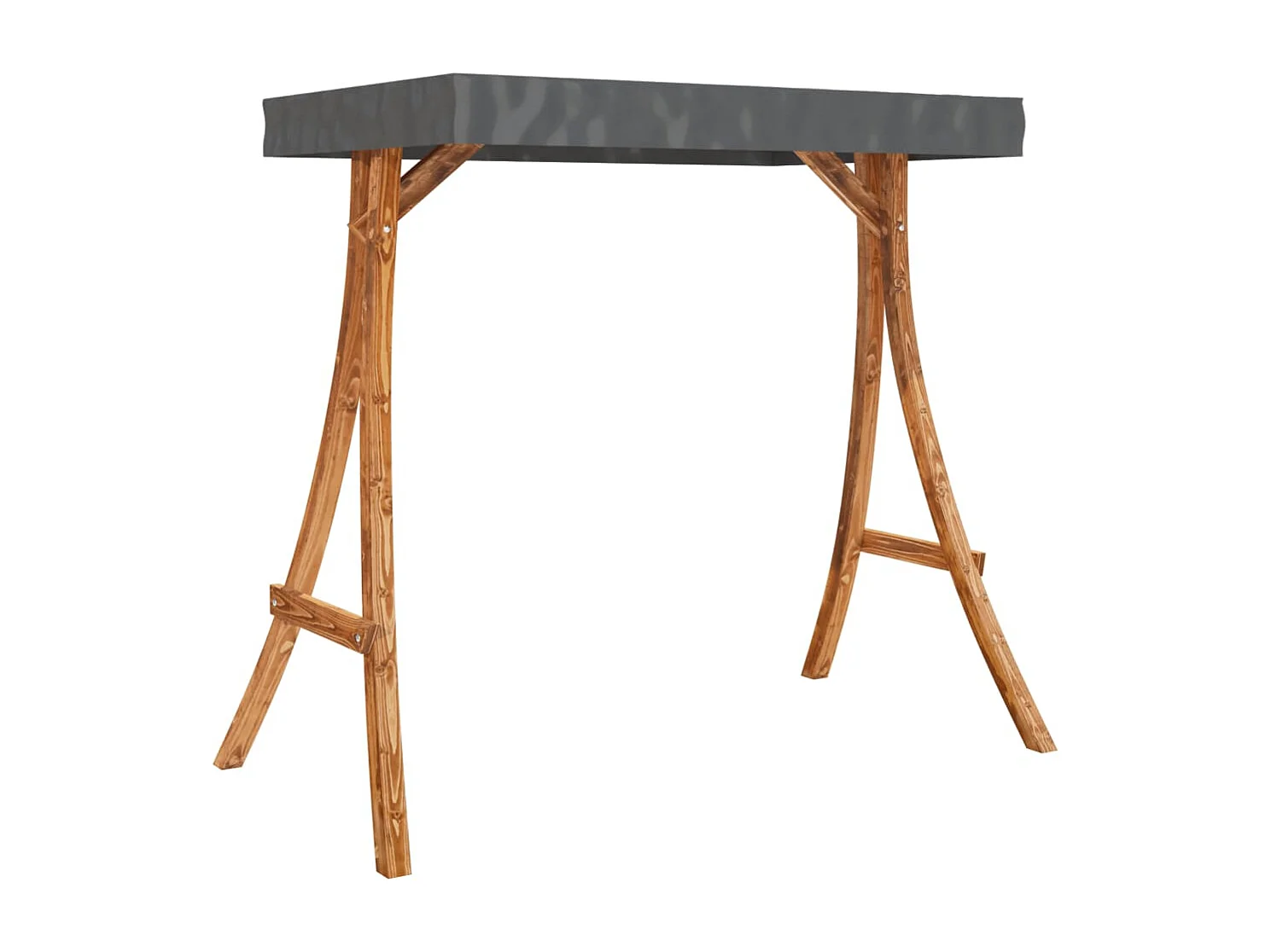 Hollywoodschaukel mit Dach Massivholz Fichte mit Teak-Finish