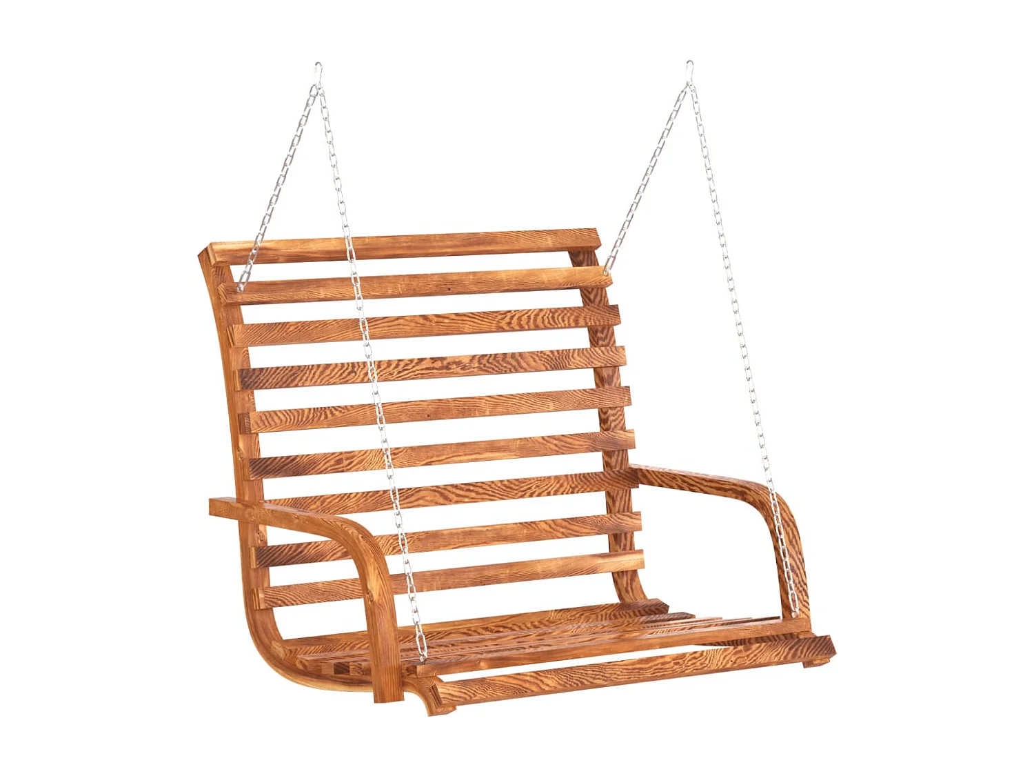 Hollywoodschaukel Massivholz Fichte mit Teak-Finish