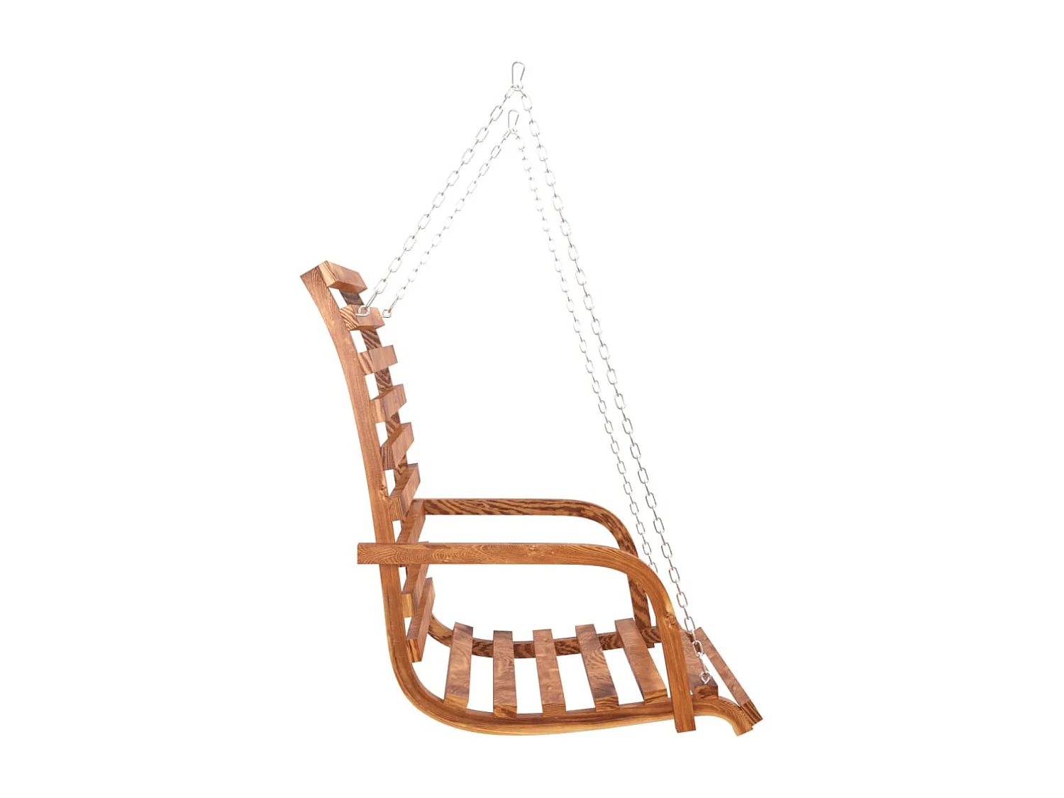 Hollywoodschaukel Massivholz Fichte mit Teak-Finish