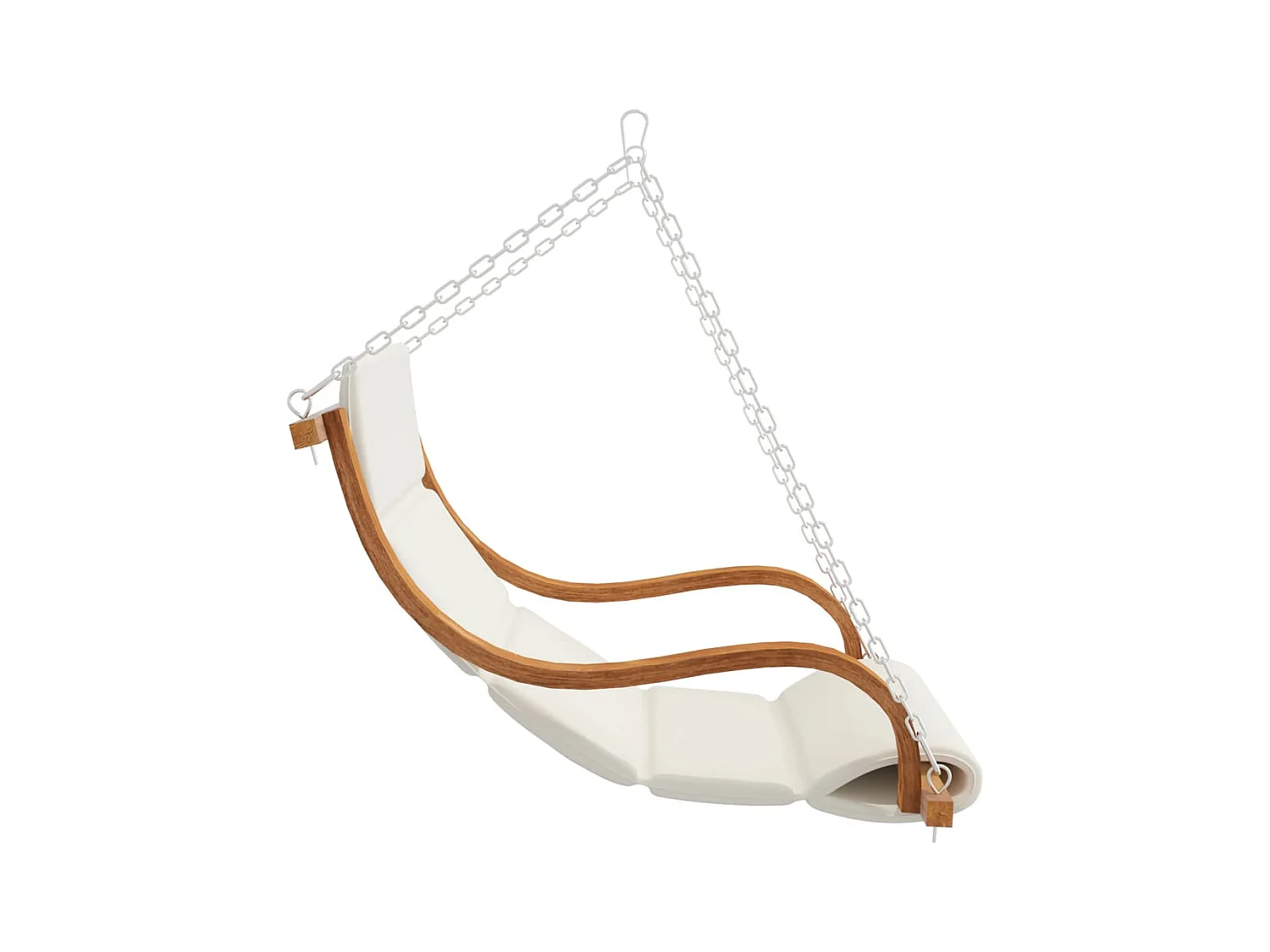 Chaise balançoire avec coussin bois d'épicéa avec finition teck