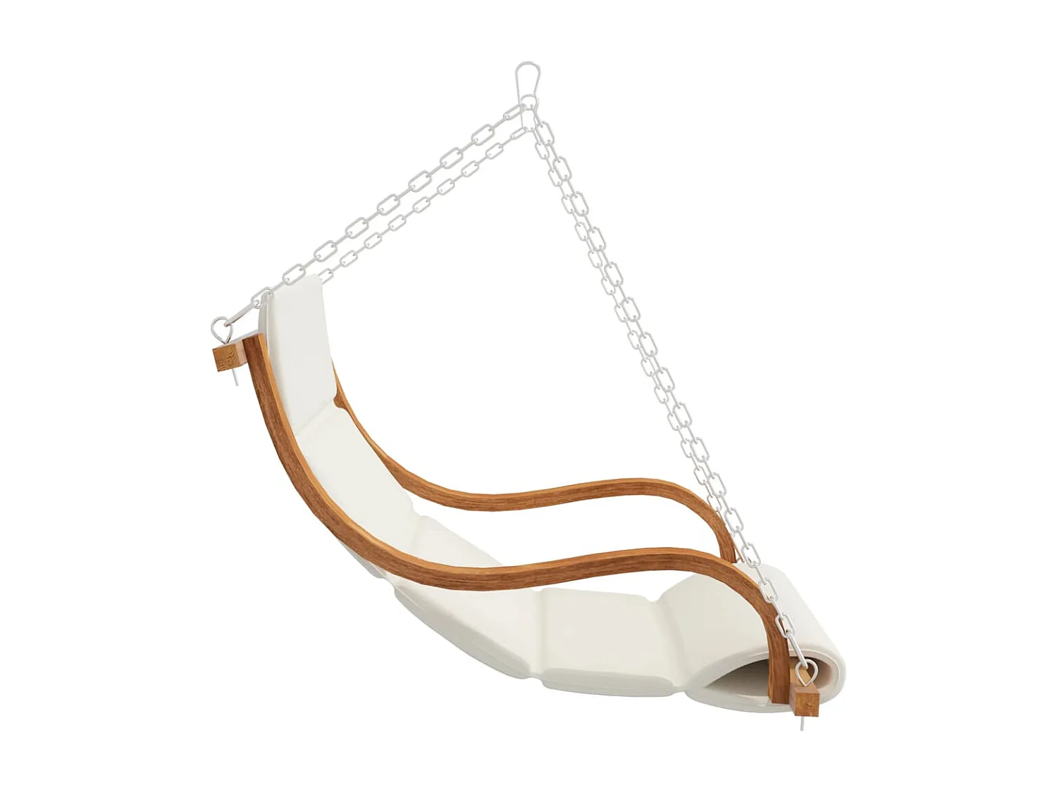 Hollywoodschaukel mit Auflage Massivholz Fichte mit Teak-Finish