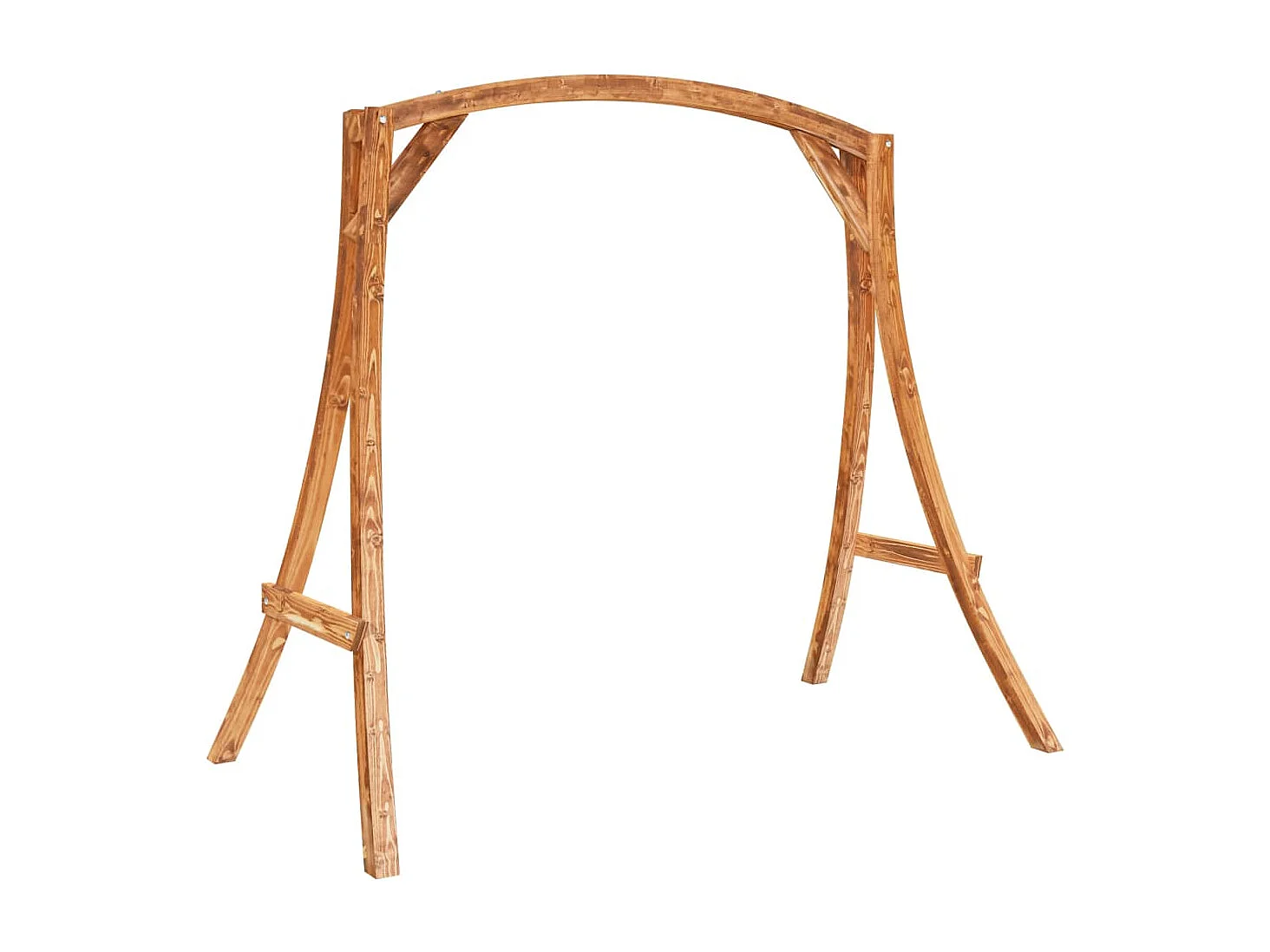 Hollywoodschaukel mit Auflage Massivholz Fichte mit Teak-Finish