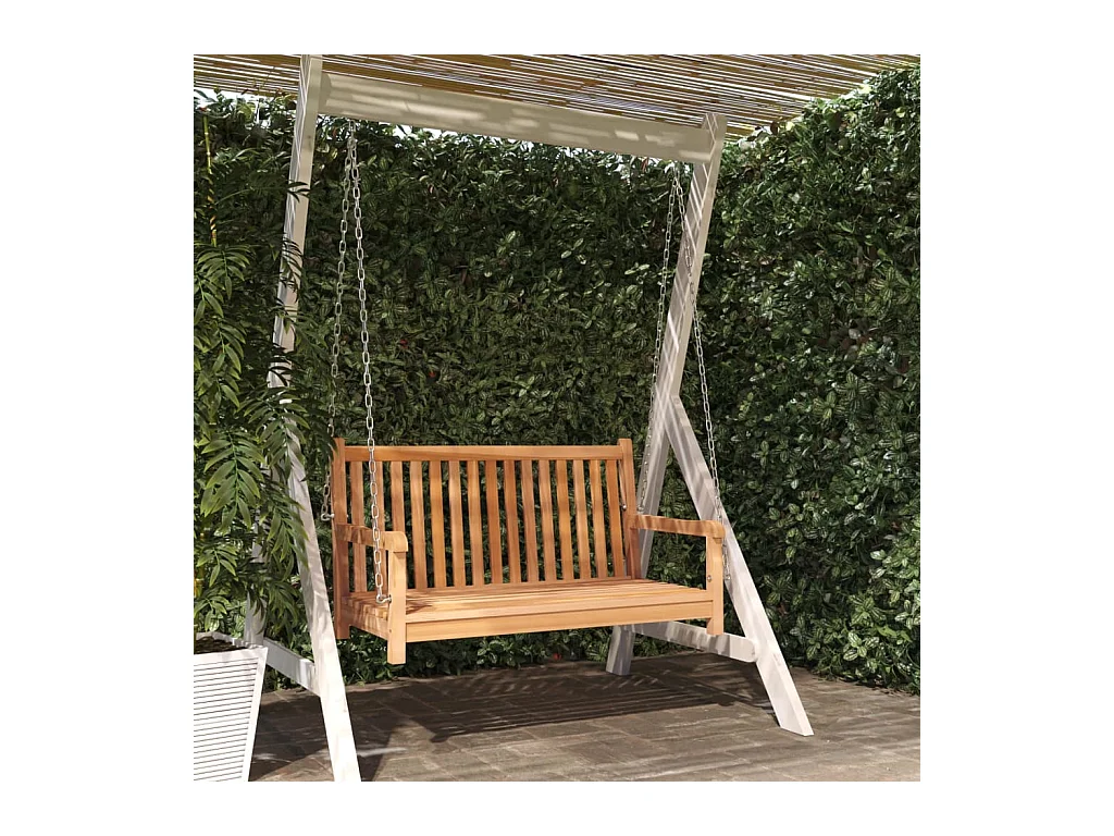 Banco balancín de madera maciza de teca 114x60x64 cm