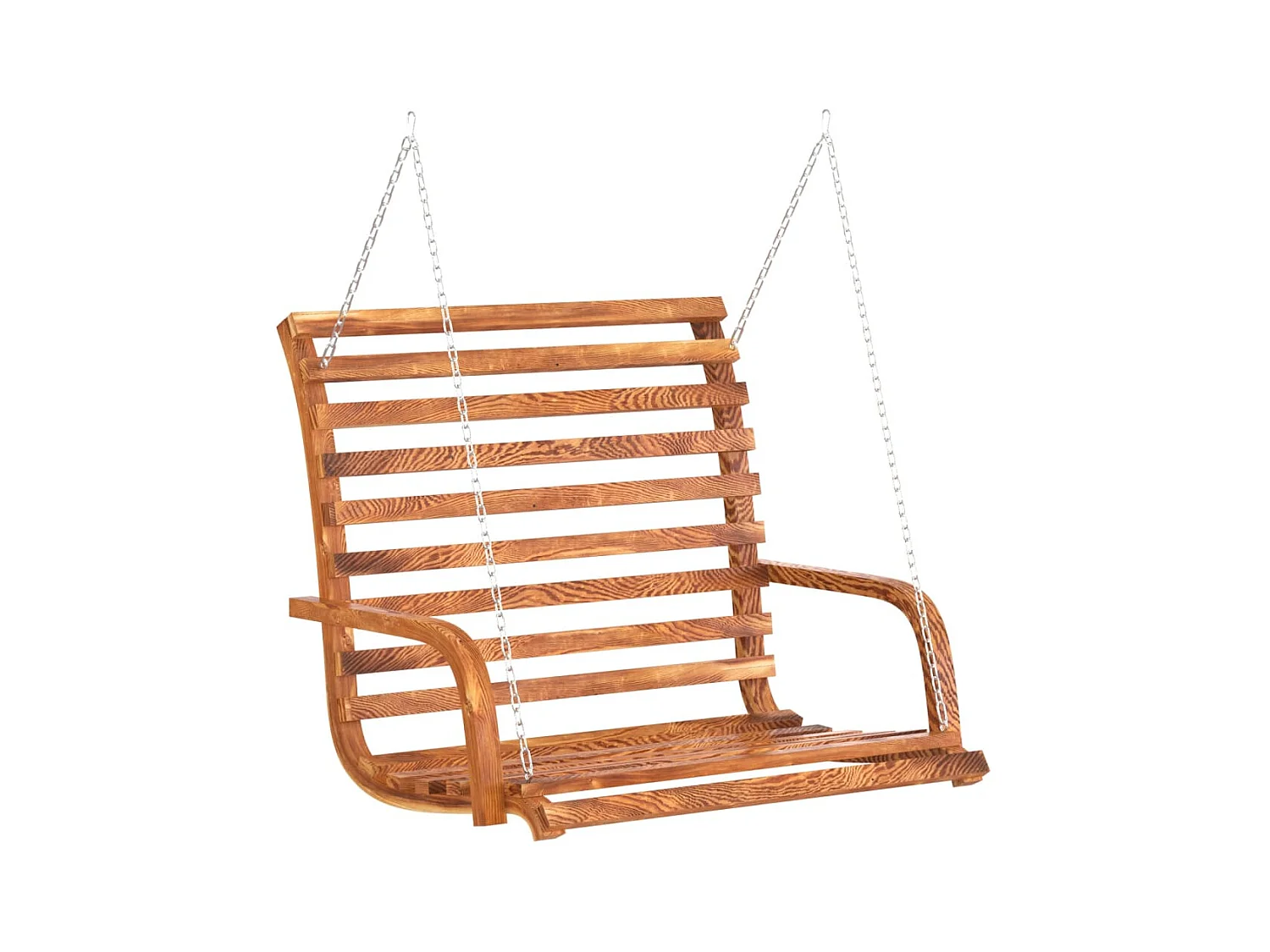 Banco columpio con toldo madera maciza abeto con acabado teca