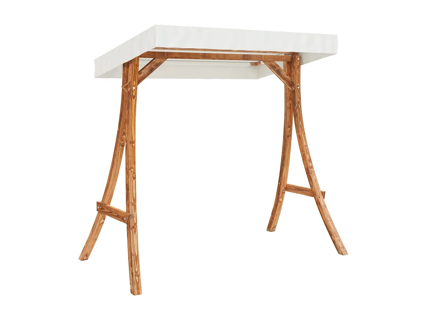 Hollywoodschaukel mit Dach Massivholz Fichte mit Teak-Finish