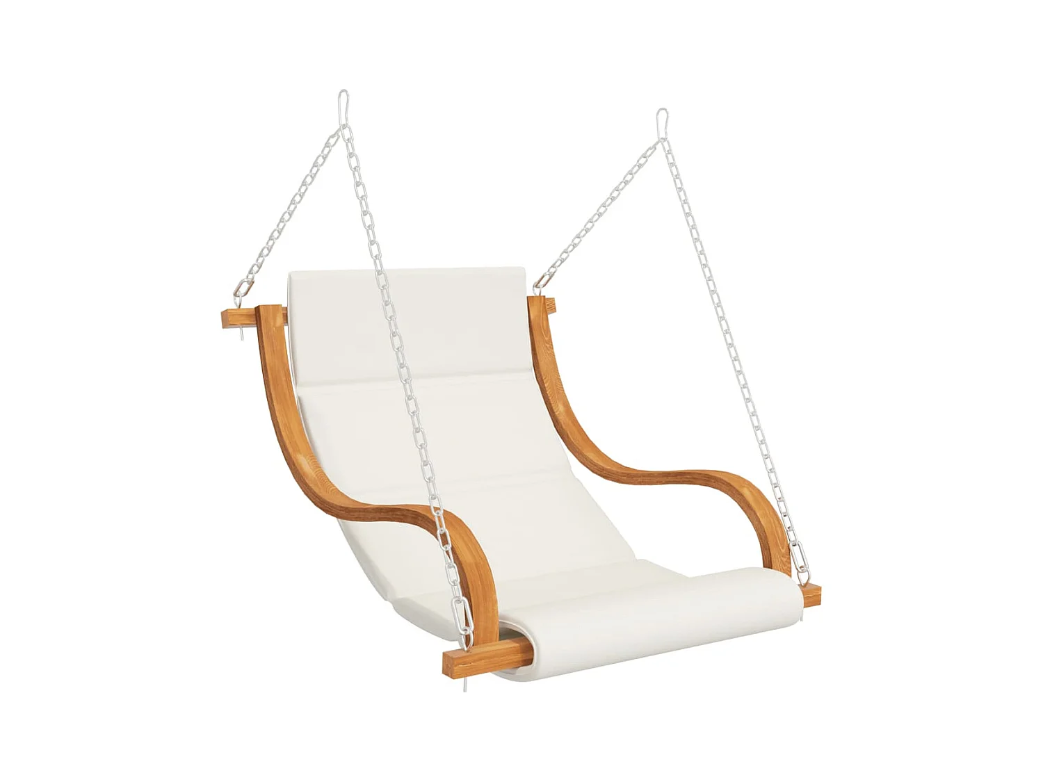 Columpio con cojín y toldo madera maciza de abeto