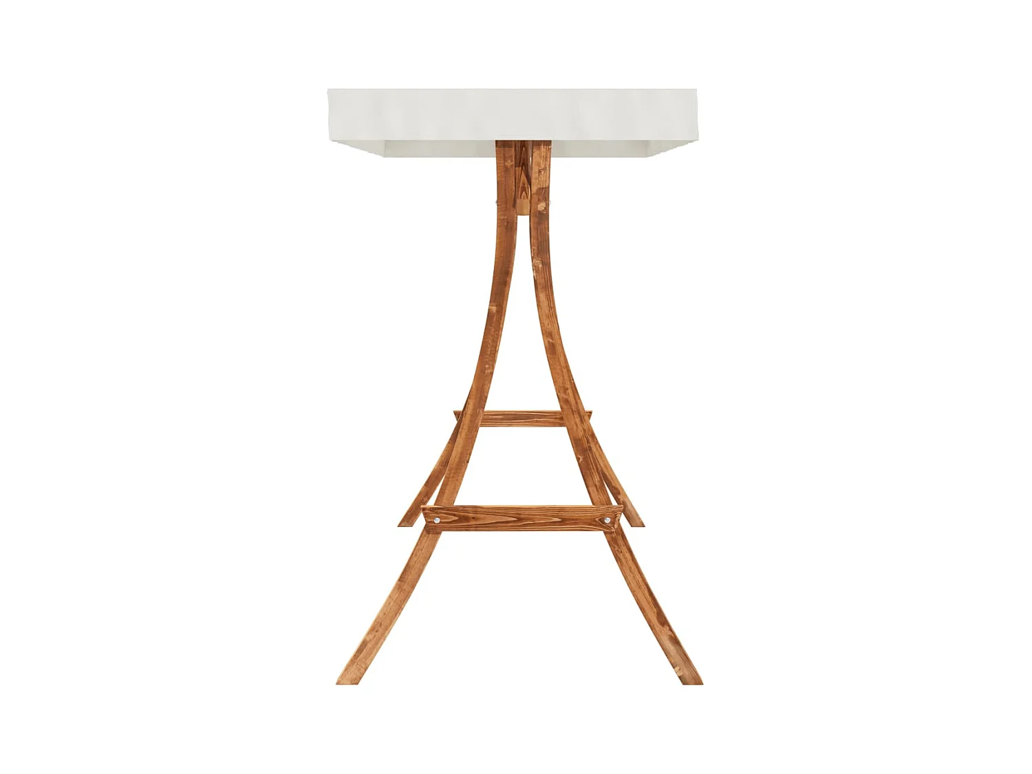 Columpio con cojín y toldo madera maciza de abeto