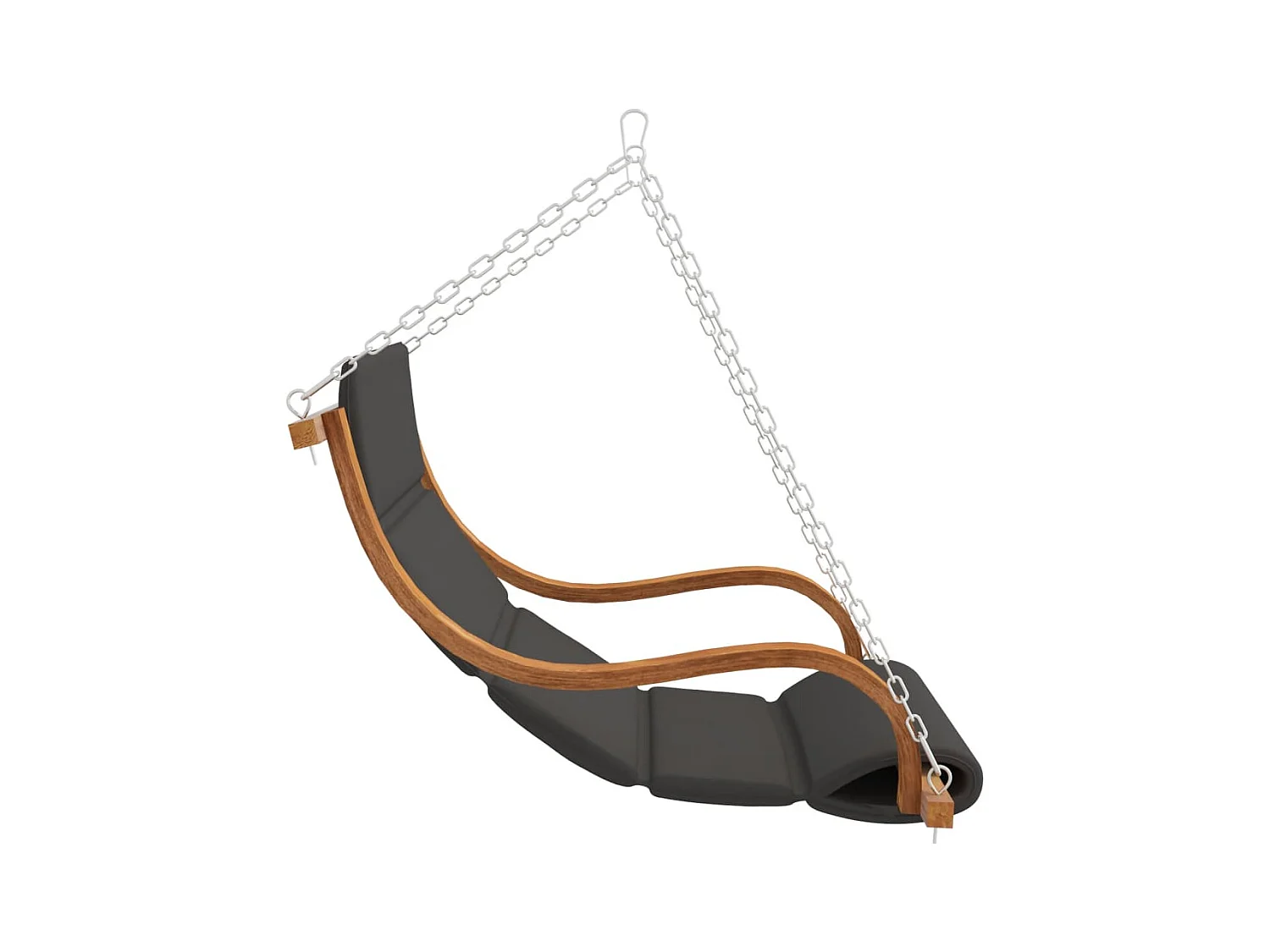 Columpio con cojín madera maciza abeto con acabado de teca