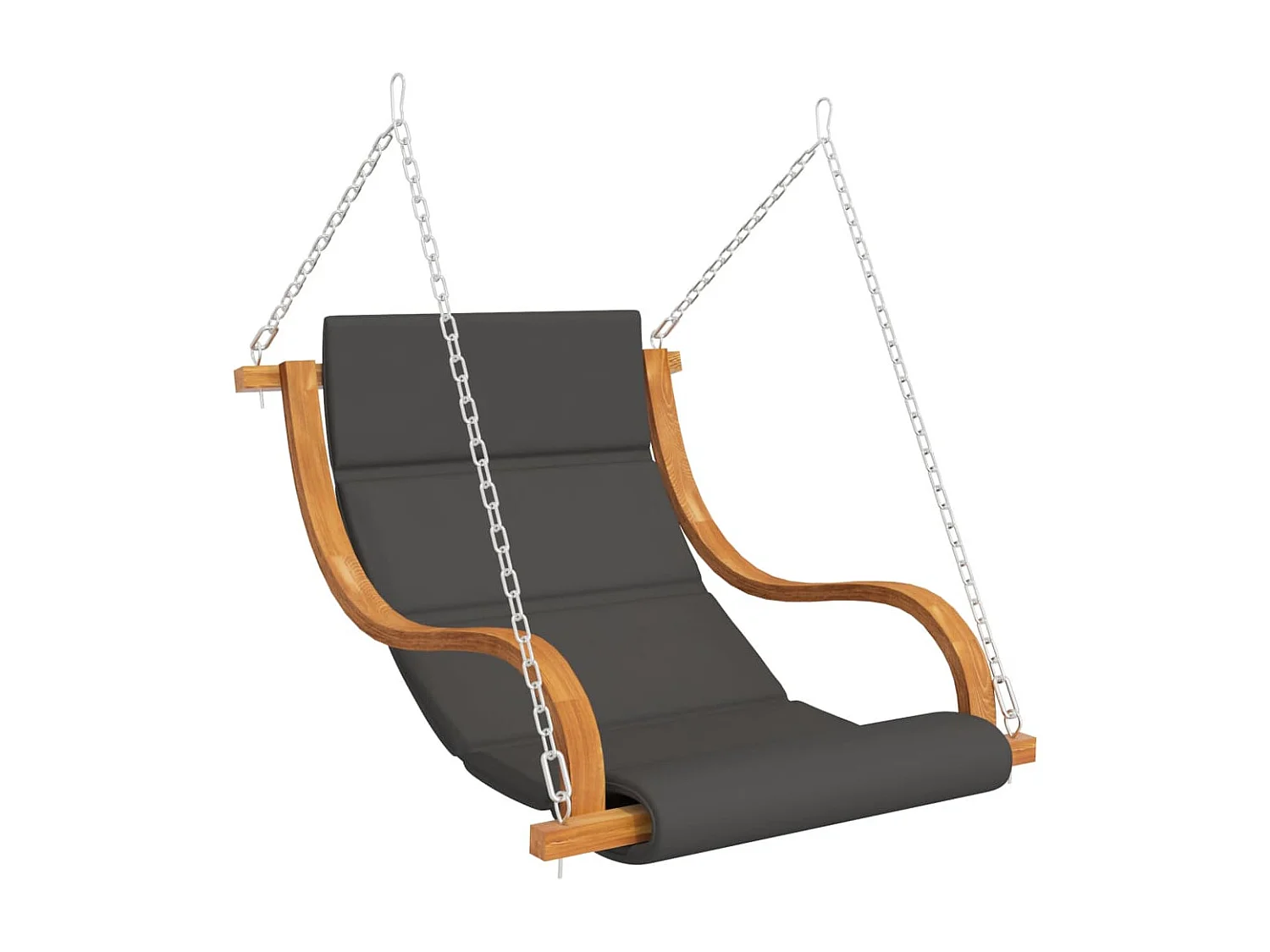 Hollywoodschaukel mit Auflage Massivholz Fichte mit Teak-Finish