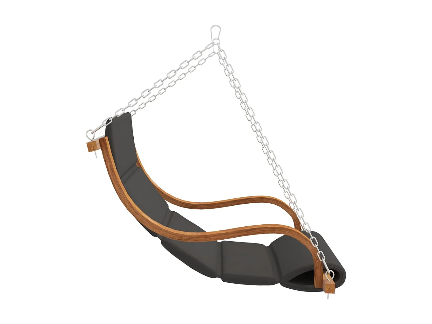 Hollywoodschaukel mit Auflage Massivholz Fichte mit Teak-Finish