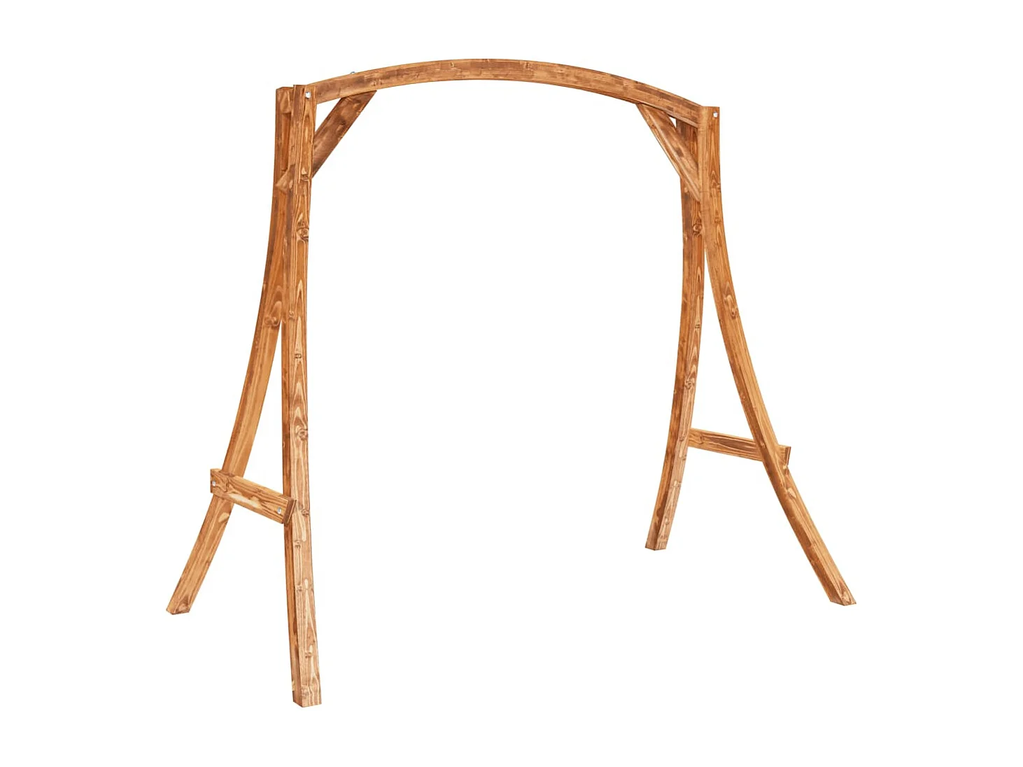 Hollywoodschaukel mit Auflage Massivholz Fichte mit Teak-Finish